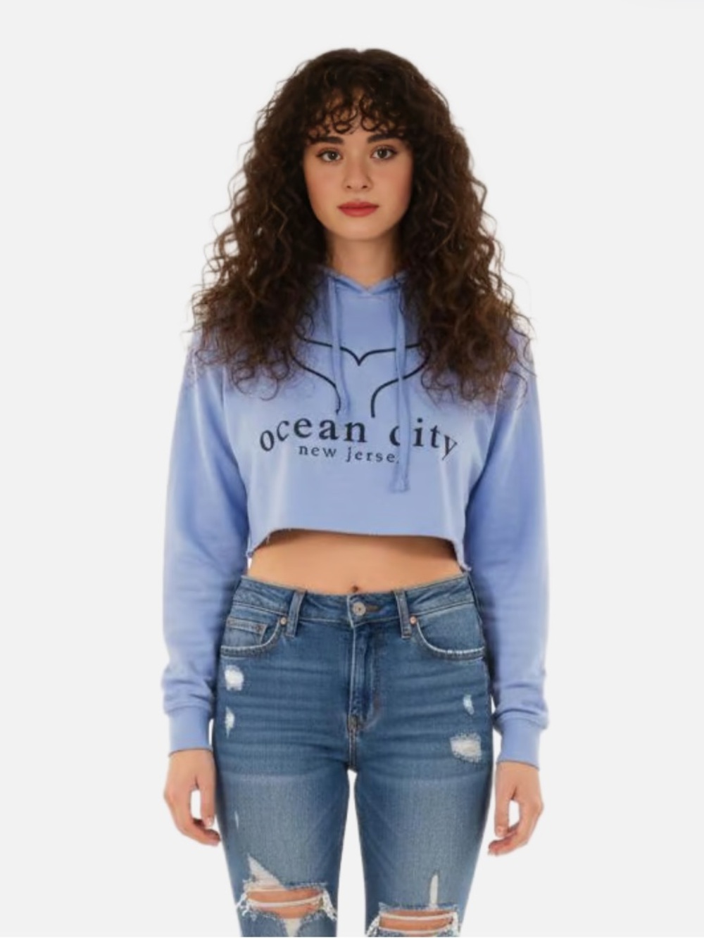 OCEAN CITY Blue Dolphin Hoodie size M
